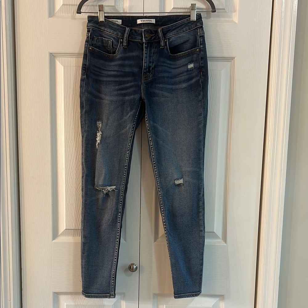 Vigoss Thompson Tomboy Jeans with Faded Wash